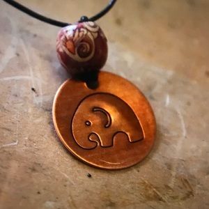 Handmade elephant necklaces!